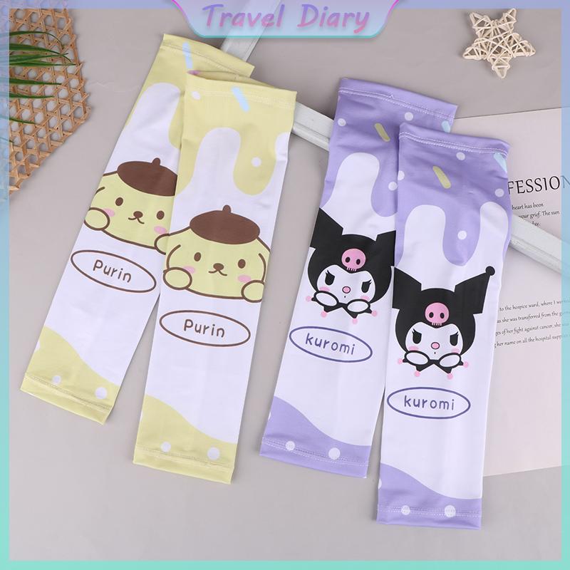 Product Introduction of Sanrio Anime Hello Kitty Kids Arm Sleeves Sun Protection Cooling UV Protection Sleeves Anti-Slip Ice Silk Arm Covers Gift 13