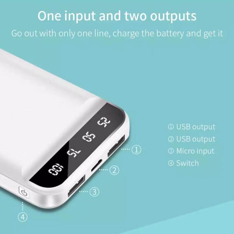 WANKEI LENTIVEN Powerbank 20000 mAh Cute Mini Kartun Screen Digital Display 5