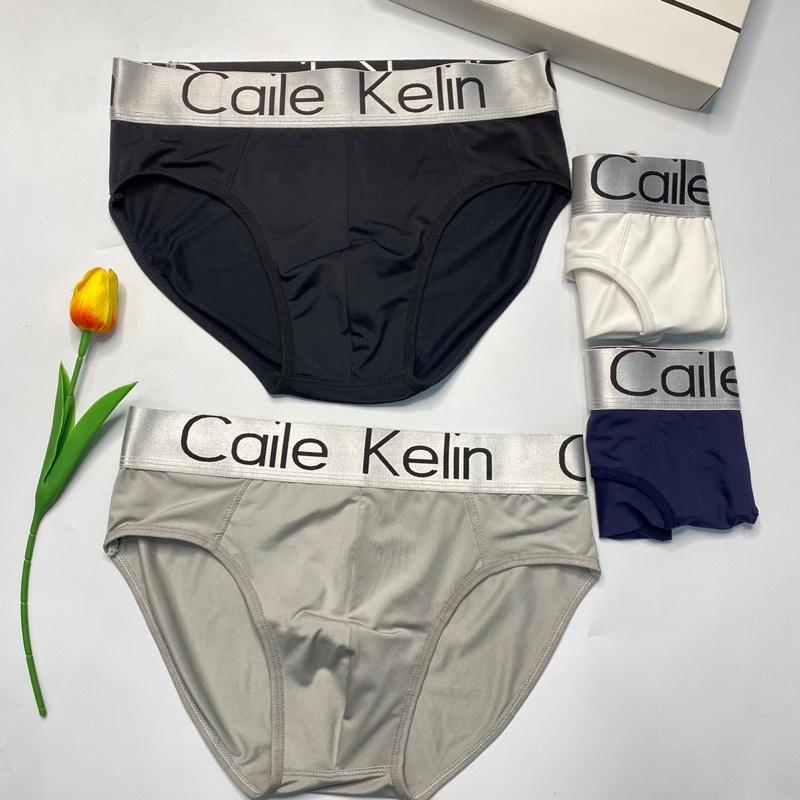 Set quần sịp Tam Giác, quần lót nam cạp to 4,5cm chữ dệt, chất vải thun lạnh co giãn tốt