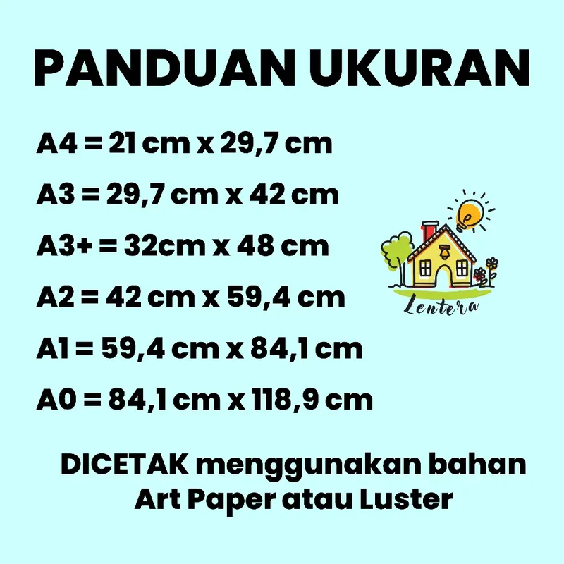 Cetak Poster Custom ukuran A4, A3, A2, A1 dan A0 1
