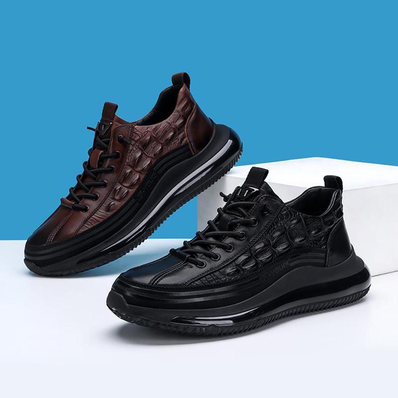 Product Introduction of Sepatu Sneakers Pria Croco Sport Casual Shoes Running Kasual Hitam Putih - D29 21