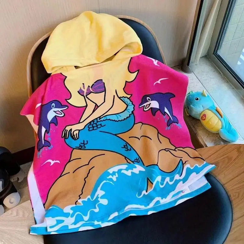 Adorable Cartoon Hooded Bath Towel for Youngsters - Soft, Absorbent & Cozy with Cute Designs - Perfect Gift for Boys & Girls 5