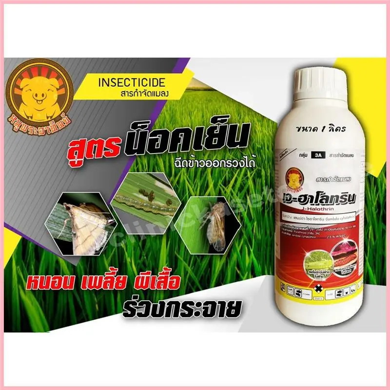 พร้อมส่ง เจ-ฮาโลทริน แลมป์ดา-ไซฮาโลทริน แลมบ์ดา ไซฮาโลทริน ยาน็อคแมลง สูตรเย็น สารกำจัดแมลง ( 1 ลิตร )