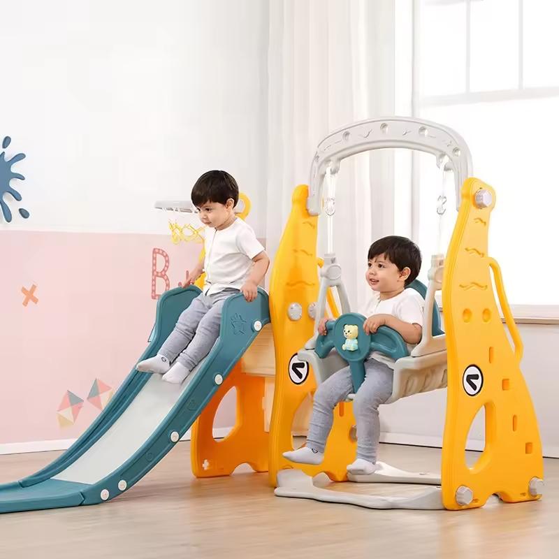 Cầu trượt xích đu cho bé từ 1tuổi trở lên TẰNG KÈM BÓNG RỔ Chịu tải 150kg