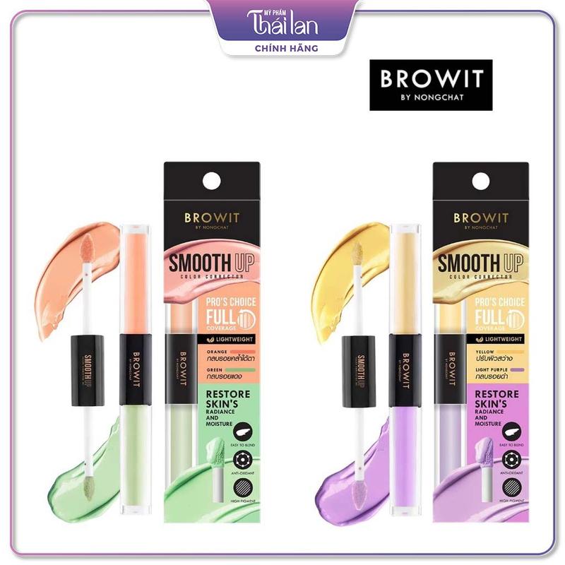 Triệt Sắc 2 Đầu Nongchat Kem Che Khuyết Điểm Triệt sắc Nongchat Smooth Up Color Corrector
