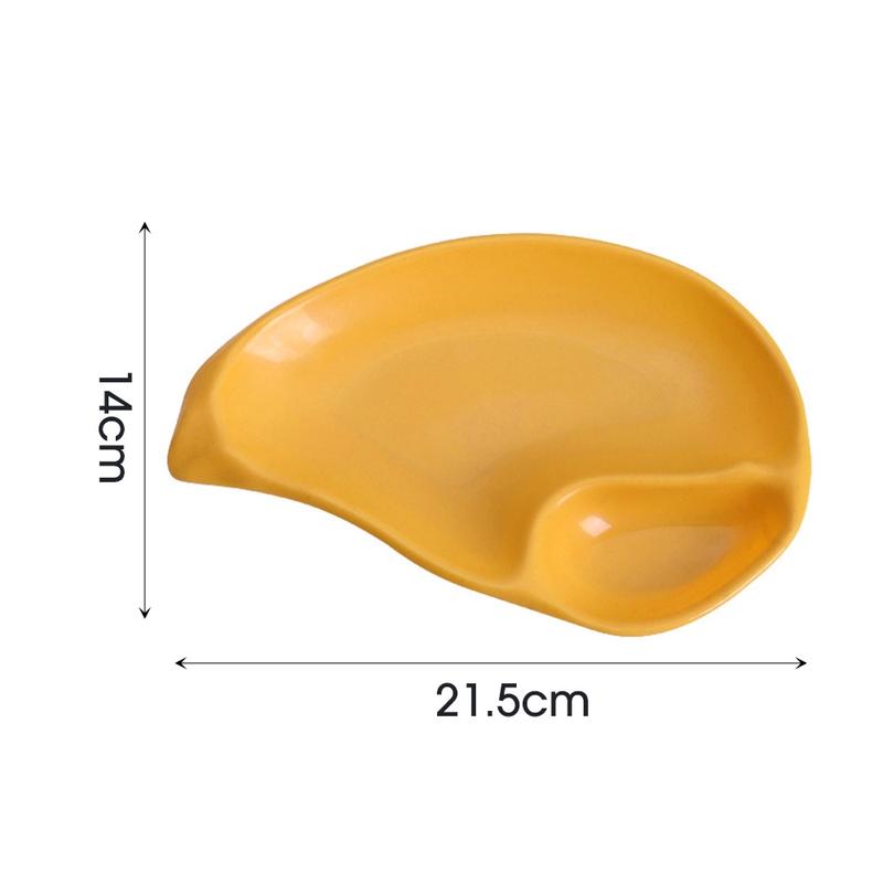 Creative Mango-shaped Seasoning Dish Multi-specification Snack French Fries Dipping Sauce Platter Wheat Straw Fiber Bowl Tableware Household Kitchen Breakfast Snack Dip Tray 8