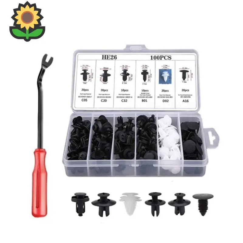 【100PCS】Universal Car Rivet Bolts, Bumper Clips, Plastic Body Bolts & Multi-purpose Motorcycle Probolt Clips for Various Vehicles.pain 0