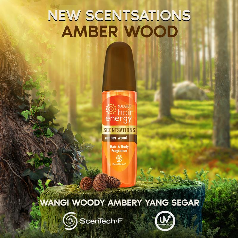 Makarizo Hair Energy Scentsations Hair Fragrance Amber Wood 100 mL Parfum Rambut / Perfume Wangi 0
