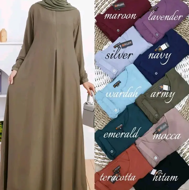 Abaya Polos Jumbo Ld 120 Abaya Mecca / Abaya Ruby Bahan Rayon Twill Super Adem 1