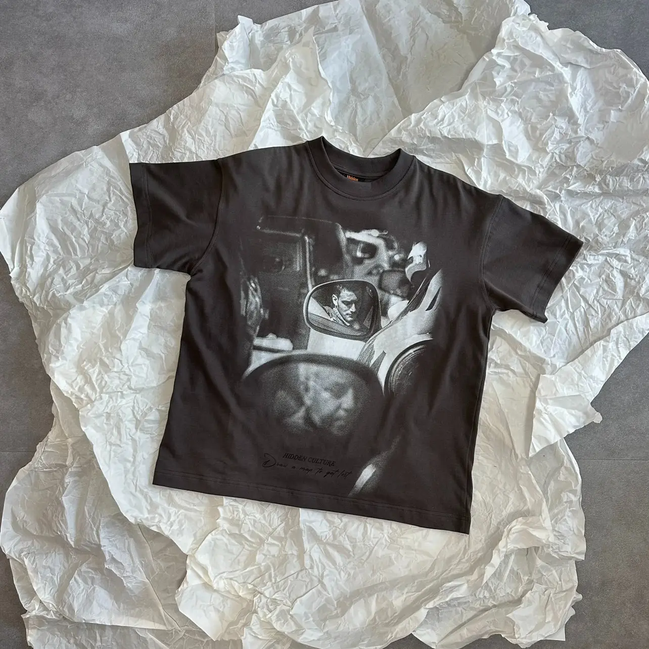 Áo thun GET LOST - Hidden Culture - Form Boxy - Dark Gray - Nam Menswear