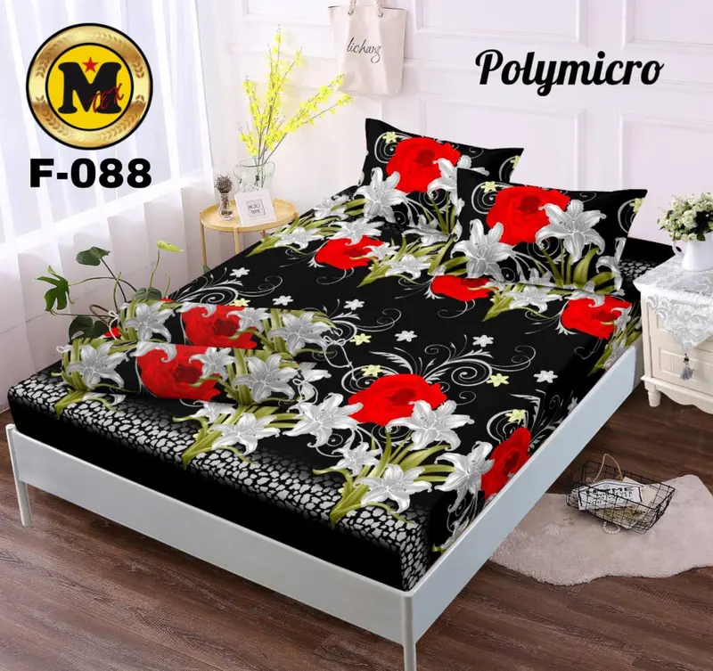 Seprei 180x200 satu set 2 sarung bantal 1 sarung guling motif bunga bunga Springbed 2