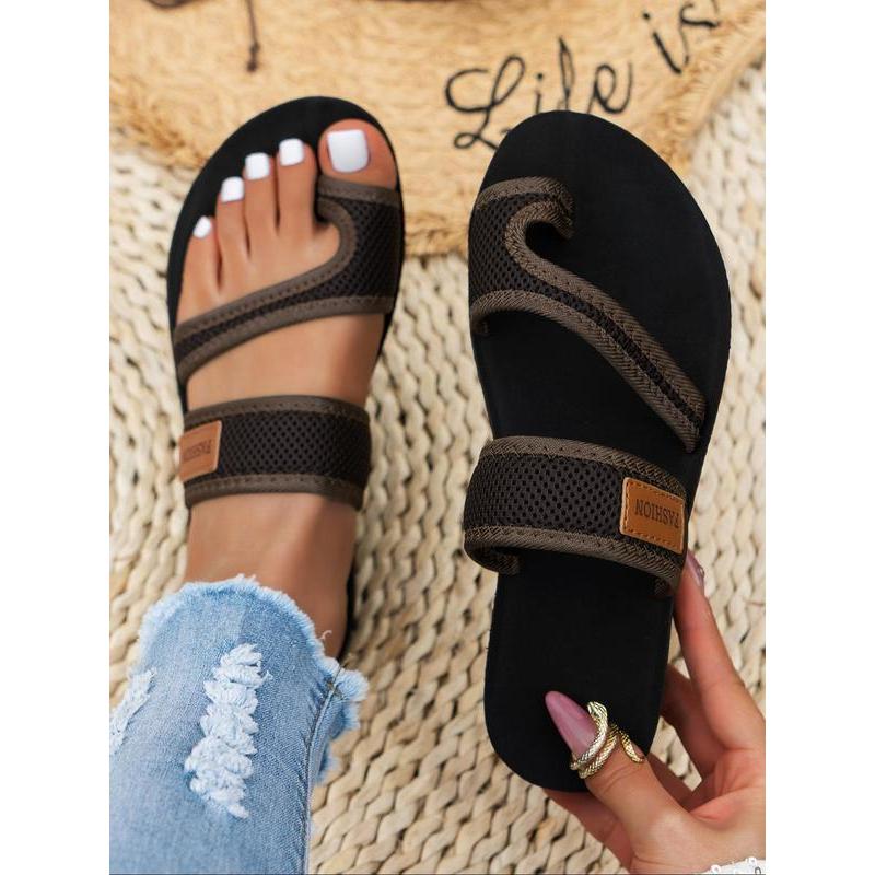 Casual Plain Color Slip on Lightweight Flat Sandals for Women,  Beach Sandals, Summer Breathable Comfortable Toe Thong Sandals for Women, Trendy All-match Sandals, Trending Sandals 6