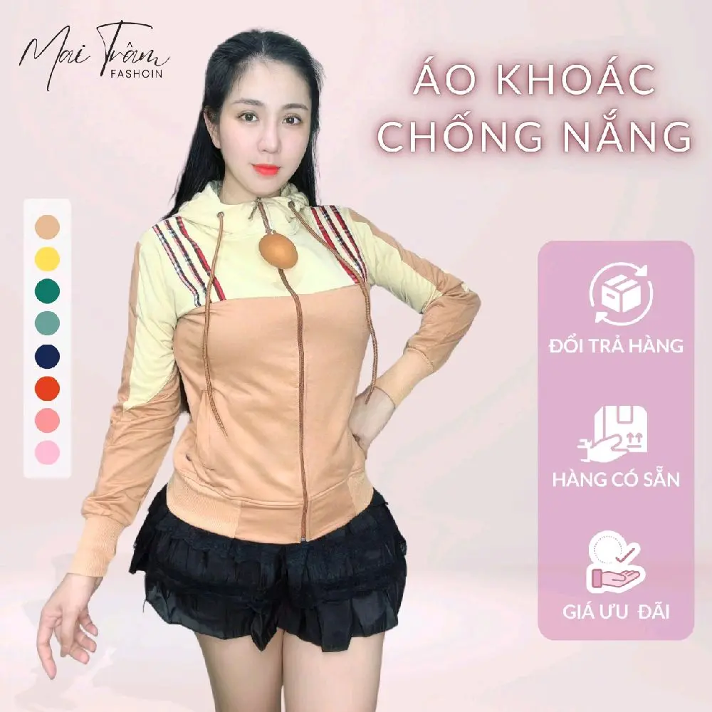 Áo phối viên mới nhất 48-60kg hai túi ngoài có khóa kéo ba túi trong có thêm khóa kéo tổng năm túi thun cotton nữ - Top