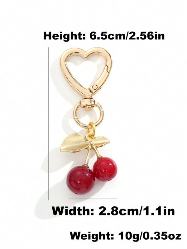 Cute Cherry Design Keychain, Fashionable Keychain for Women & Men, Trendy All-match & Exquisite Keychain for Birthday Gift 1