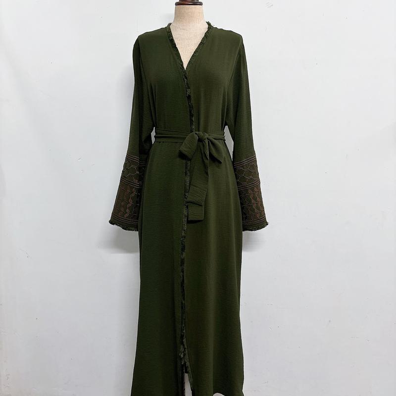 Product Introduction of Minimally embroidered cardigan with beard dress lace 19