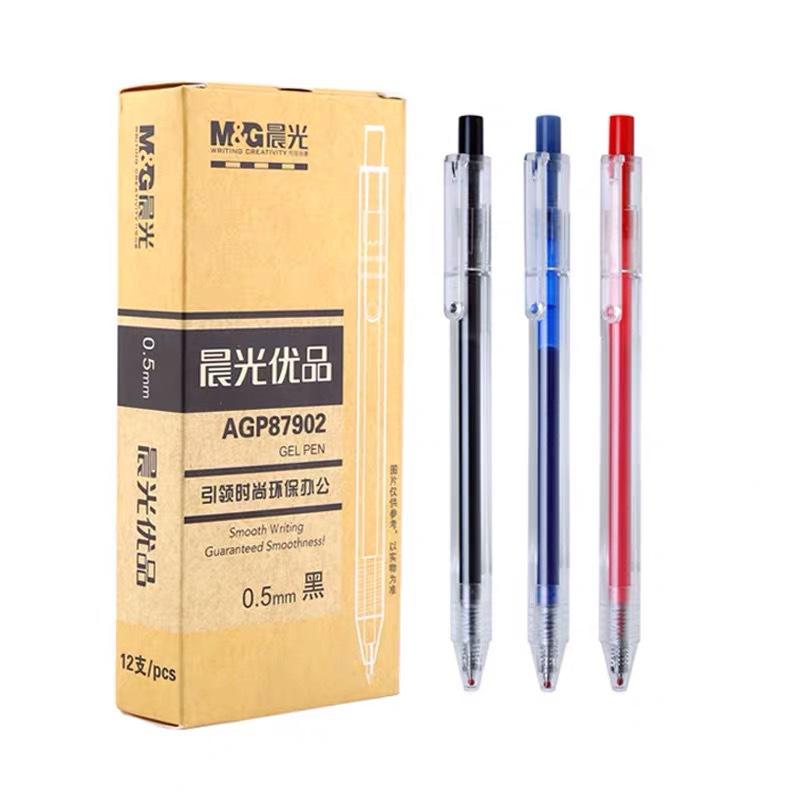 Bút mực gel gốc nước M&G No.87902 ngòi 0.5mm màu đen đỏ xanh bi