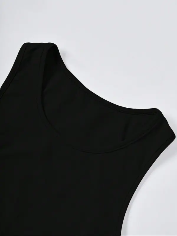 Women's Plain Crop Tank Top & Skirt Two-piece Set, Casual Fashion Cozy Two Piece Outfits for Daily Outdoor Wear, Ladies Clothes for Summer 3