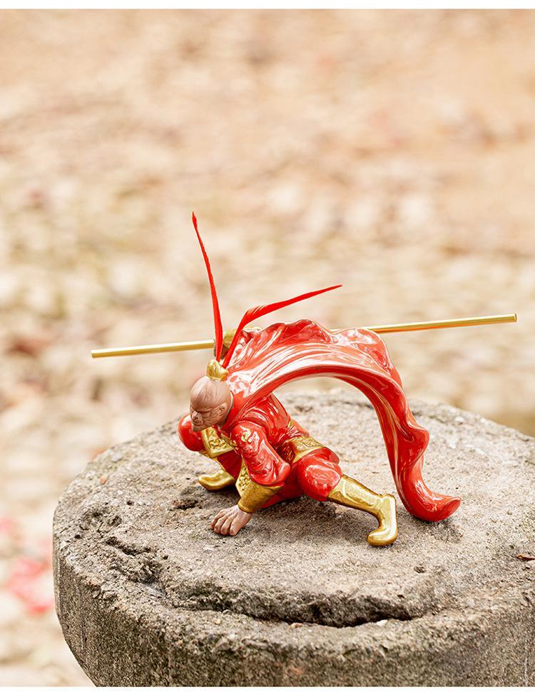 Product Introduction of Chinese Myth Monkey King Figurine Sun Wukong Statue Creative Car Decorations Art Crafts Ornament Home Decor Birthday Gifts Cute 34