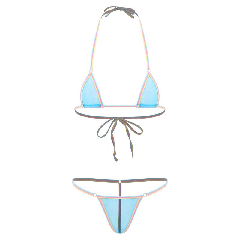 Bộ Bikini Siêu Nhỏ Dây Lưới Xuyên Thấu, YiZYiF, Dành Cho Nữ, Áo Tắm Brazil, Áo Ngực Mini Kèm Quần Lọt Khe 7