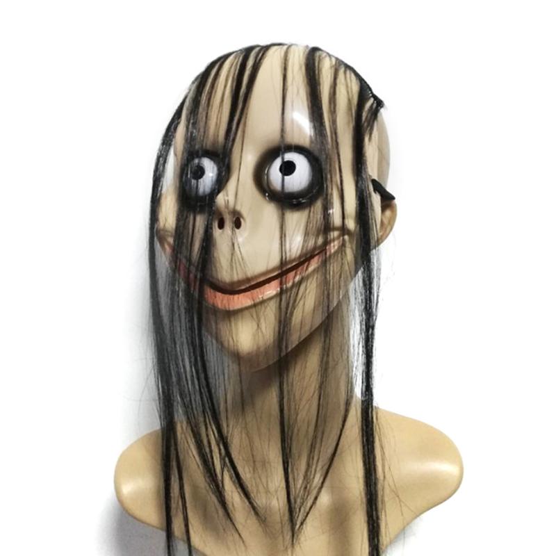 Product Introduction of Mặt Nạ MO MO Kinh Dị Halloween, Hàng Mới Về, Với Tóc Dài, Mặt Nạ Miệng Hình Chữ V, Với Tóc, Mặt Nạ Ma Nữ, Nhập Vai, Thích Hợp Để Hóa Trang, Mặt Nạ 7