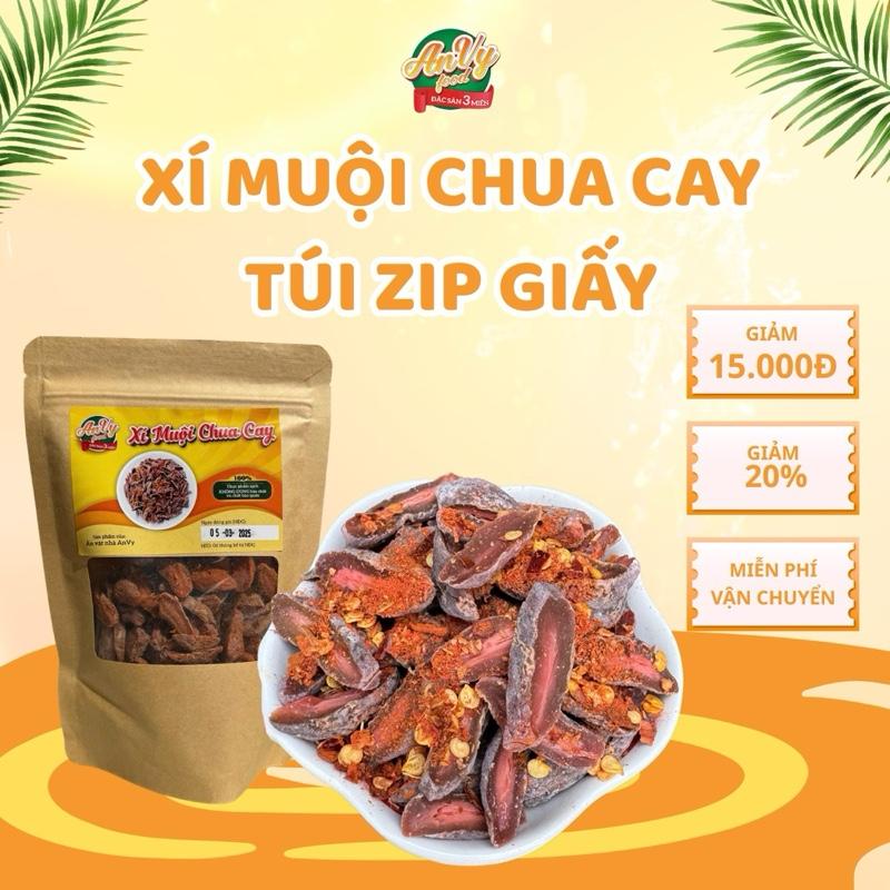 Xí Muội Không Hạt Lắc Ớt Chua Cay mẫu Túi Zip Kraft, Ăn Vặt AnVy Foods