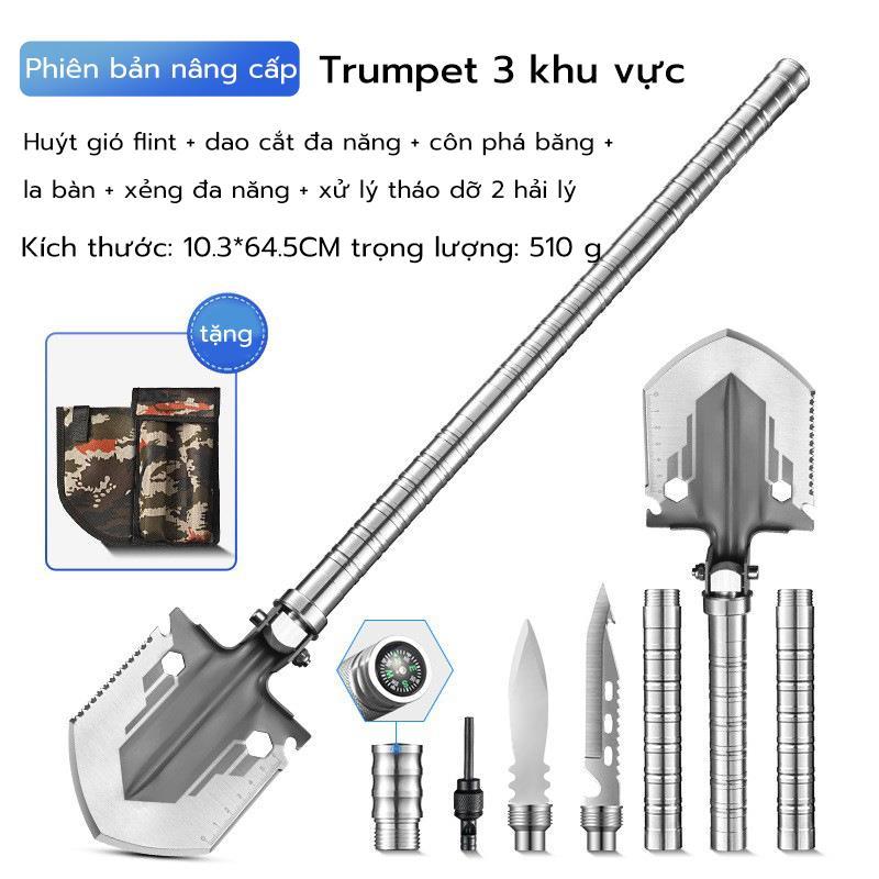 （Outdoor products} Ngoài Trời Kỹ Sư Xẻng Gấp Gọn Đa Chức Năng Xẻng Xe Gắn Quân Khí Xẻng Thép Mangan Câu Cá Tiện Lợi Thiết Bị Cắm Trại 7