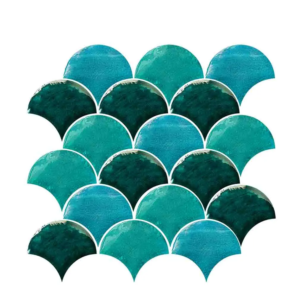 Fish Scal Adhesive Tile Art metope Wall Decal Sticker DIY Kitchen Bathroom Decor TK439
