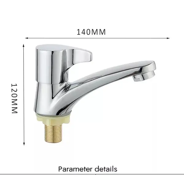 Vòi Lavabo 1 đường nước lạnh cho bồn rửa mặt chất liệu Đồng cao cấp mạ inox bóng 0