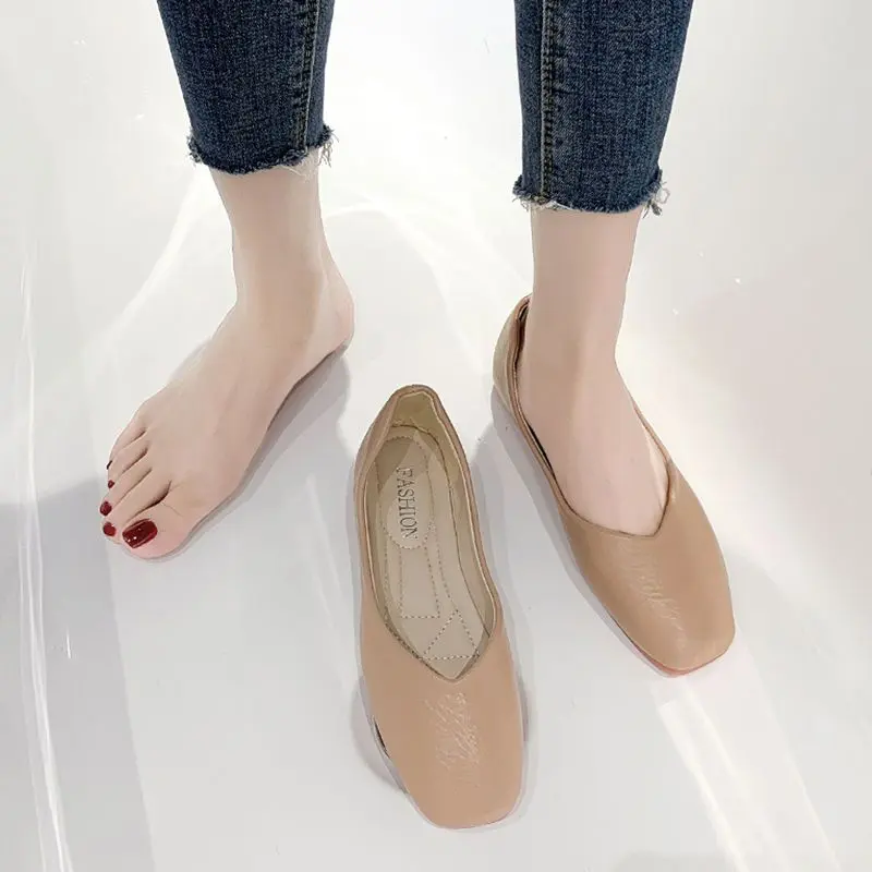 Giày Gommino, Mũi Vuông, Dành Cho Nữ, Một Lớp, Đế Bệt Mềm, Không Trơn Trượt, Thoải Mái, Cắt Thấp, Thích Hợp Cho Mùa Xuân / Mùa Hè 2024, Giày Cho Mẹ, Giày Bà Bầu, Hàng Mới Về 8