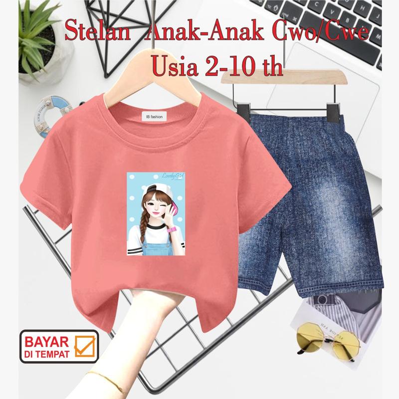 STELAN ANAK PEREMPUAN DIGITAL SABLON CEWEK TOPI 3
