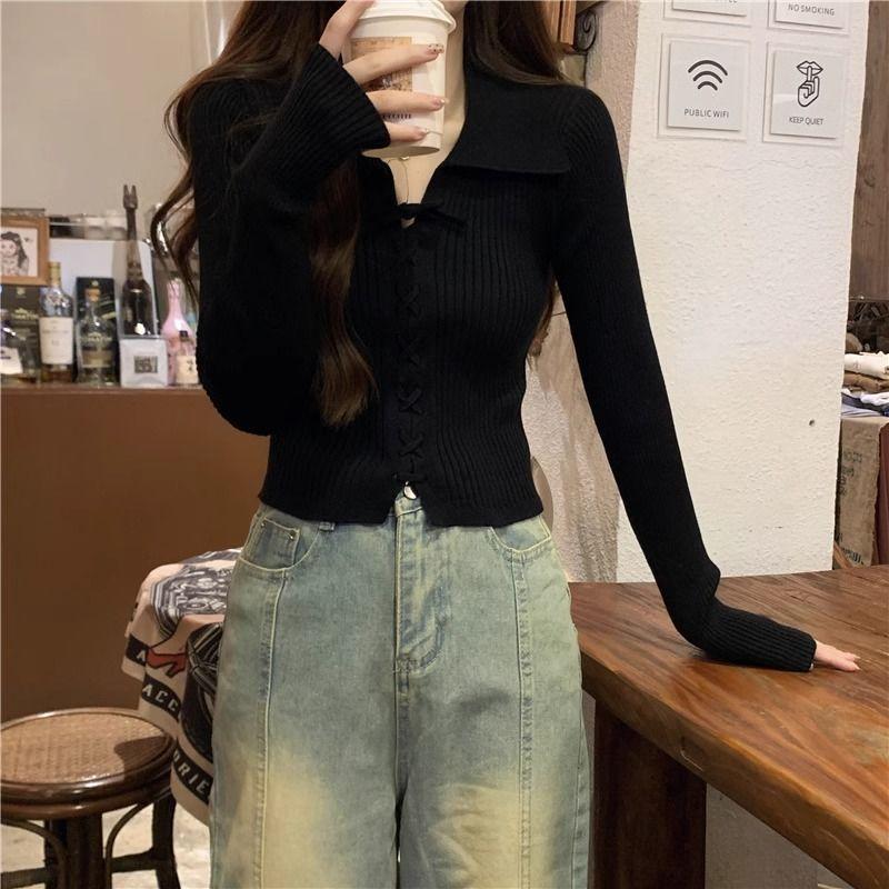 Product Introduction of Áo Len Dệt Kim, Dài Tay, Cổ Polo, Hàng Mới Về Mùa Thu 2024, Áo Len Mặc Trong, Ngắn Và Nhỏ, Có Thể Mặc Bên Trong Áo Len, Dành Cho Nữ, Thích Hợp Cho Mùa Thu Và Mùa Đông 34