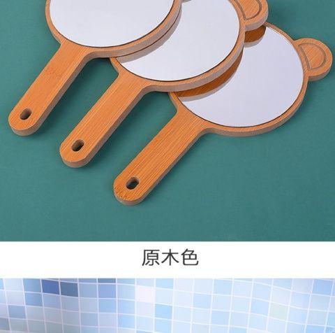 Product Introduction of Handle Mirror Cute Dressing Wooden Handheld Beauty Mirror with Handle Makeup Mirror for Women Original Wood Portable HD 4