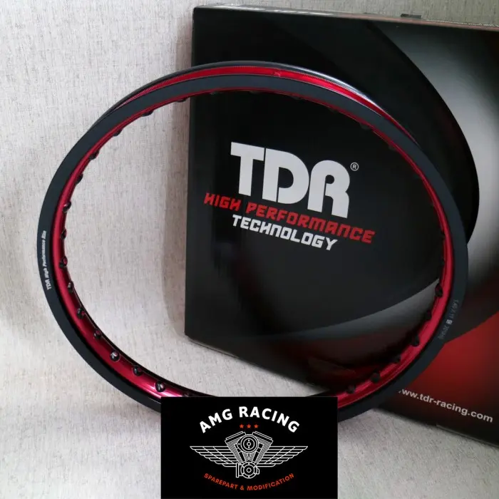 Velg Rim TDR Wx Shape 2 Tone Ring 17 x 140 Hitam Merah Black Red