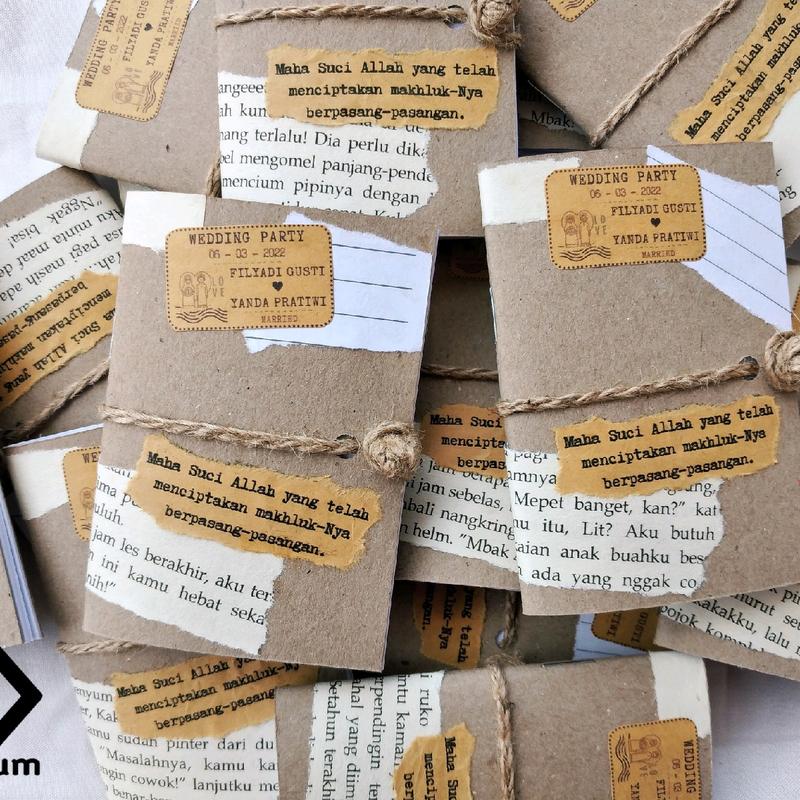 Souvenir Pesta Pernikahan Aesthetic Mini Notebook | Notes Book (Buku Catatan Kecil) Vintage | Estetik | Murah | Unik | Kekinian | Lucu | Minimalis 6