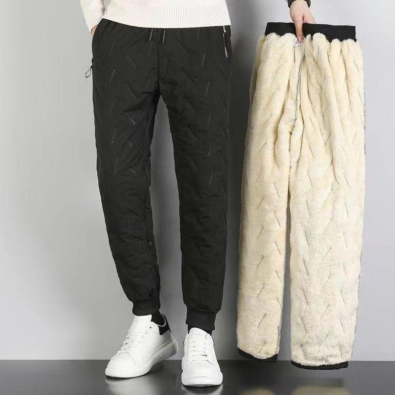 Quần Cashmere, Lót Lông Cừu, Dày Dặn, Giữ Nhiệt, Quần Jogger Thường Ngày Dáng Rộng, Ngoại Cỡ Siêu, Hợp Xu hướng, Dành Cho Nam 7