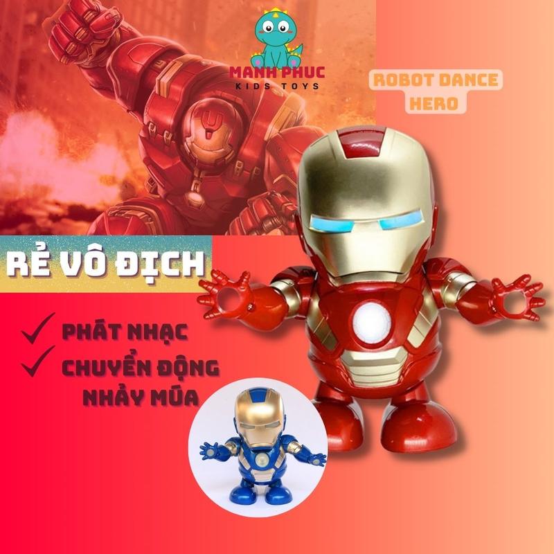 Đồ chơi robot Iron man, người sắt iron man bằng nhựa có đèn, có nhạc, nhảy mua vui nhộn