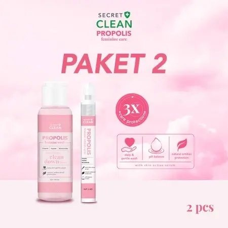 Secret Clean Propolis Feminine Package 2 in 1 (Wash + Serum) 3