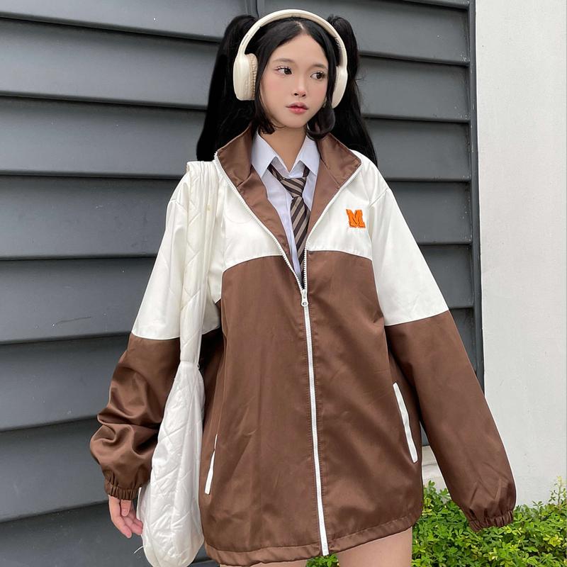 Áo Khoác Gió MNS Jacket, Áo Khoác Dù Nam Nữ Thêu Logo M
