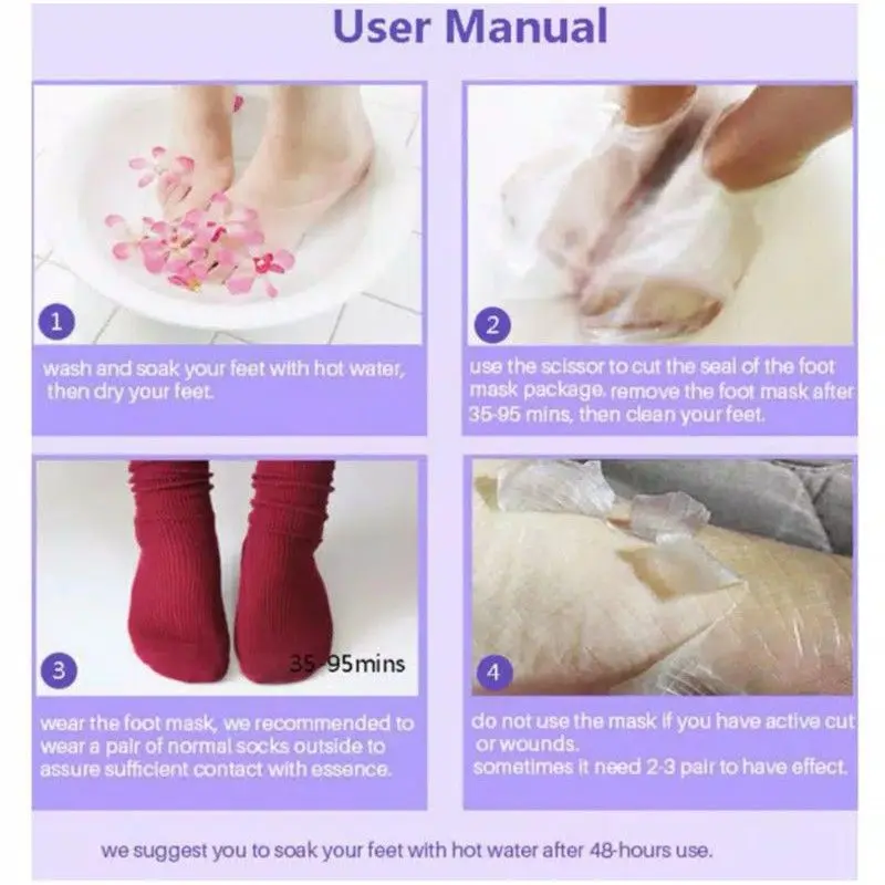 Efero Foot Mask Masker Kaki Perawatan kaki Tumit Pecah dan Kering Pengelupas Kulit Mati 2