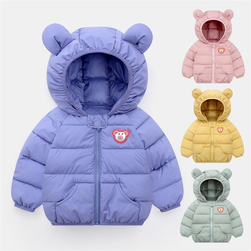 Áo phao tai gấu trần bông dày ấm có đèn nhấp nháy cho bé trai, bé gái 6_23kg Top aokhoac