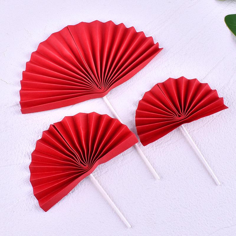 QUẠT VÀNG, QUẠT ĐỎ - PHỤ KIỆN TRANG TRÍ BÁNH SINH NHẬT 3