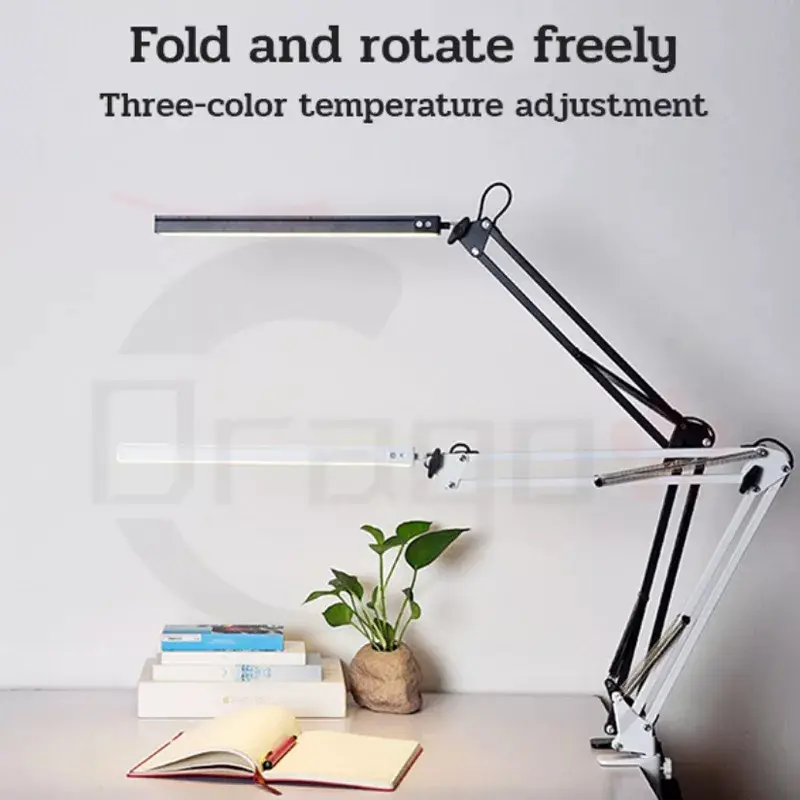 【SG STOCK】LED Style Table Lamp Metal Wire Reading Lamp Desk Lamp Long Arm Folding Bedroom Study Lamp