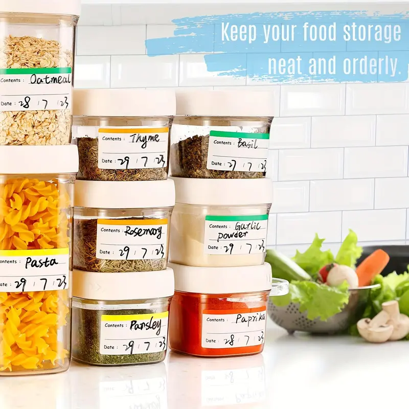 Freezer Labels, 10 Sheets/100pcs Food Storage Labels Stickers, Removable Meal Tags Stickers for Home Kitchen Dining Room Picnic Camping(without Pen) 3