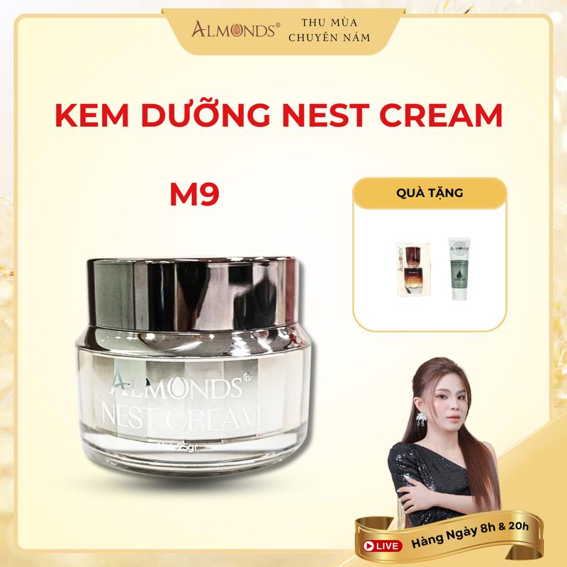  M9: Kem Dưỡng Nest Cream Skincare ALMONDS - Tặng  sample Tinh chất Tế bào gốc + 1 Sửa rửa mặt bí đao 