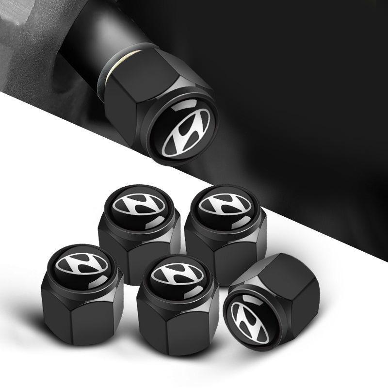 5Pc Car Logo Wheel Tire Styling Tire Valve Air Nut Cover Accessory For Hyundai Tucson Solaris I30 Creta Ix35 I40 IX20 Veloster 1
