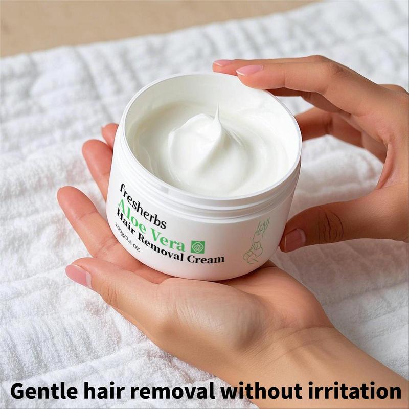 Aloe Vera Hair Removal Cream, Gentle Hair Removal Balm for Underarms, Chest, Legs, Arms and Body, Moisturizing Formula for Both Men and Women, Wax 3