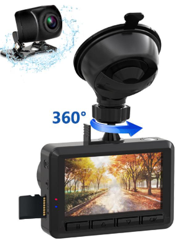 Product Introduction of Driving Recorder Front Rear, Mini Driving Recorder 2.5K QHD with 32gb SD Card, 2.4 Inch IPS Screen, 2 Installation Methods, Night Vision, WDR, Accident Locking, Loop Recording, Parking Surveillance 7