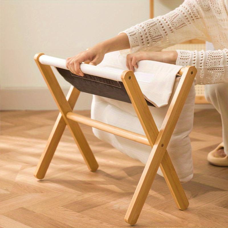 Multifunctional Folding Footstool, Suitable for Office Nap-Yellow Wood, No Power Supply Required 3