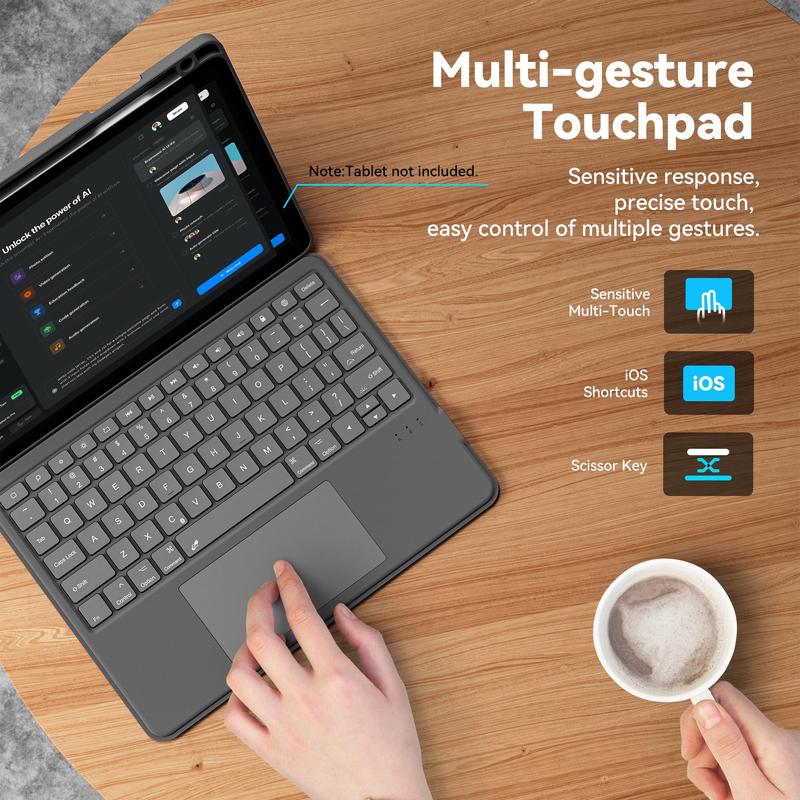 Portable Tablet Keyboards, Removable & Adjustable Bracket Tablet Protective Case, Tablet & Computer Accessories Compatible with iPad 10th Generation 5