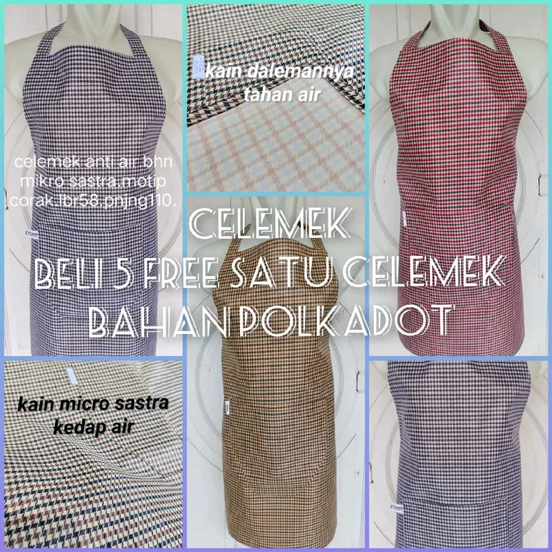 apron celemek bahan micro sastra anti air Saku Koki Dapur alat - Shop ...